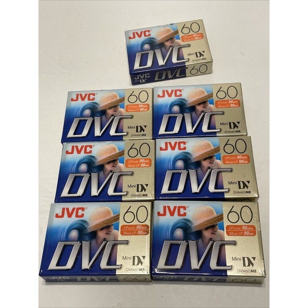 Lot Of 7 JVC Mini-DV DVC 60 Digital Video Cassettes Brand NEW & Sealed DVM60ME